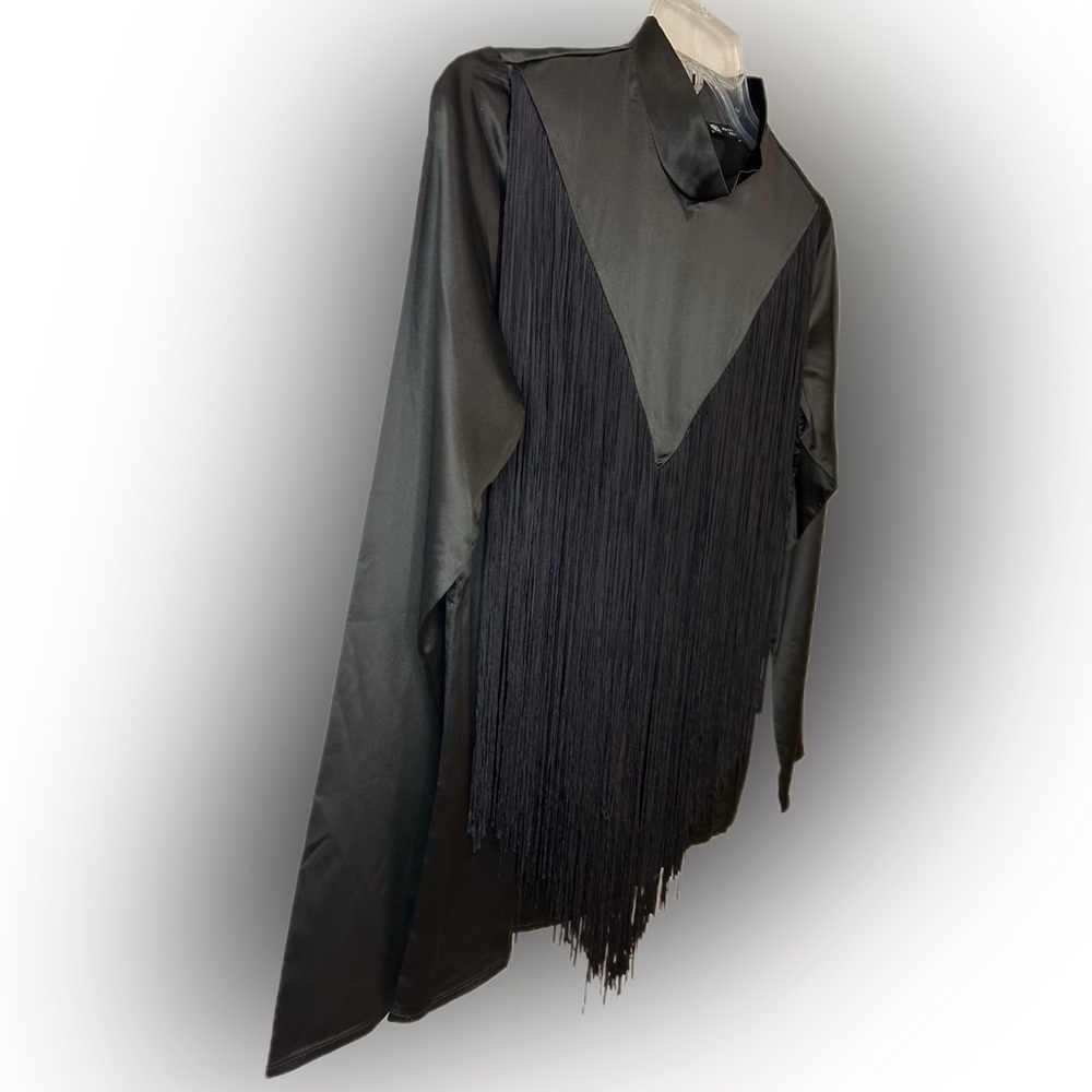 Black Fringe Long Sleeve Top - Picture 4 of 8